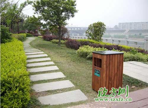 上海普陀最好的戶外鋼木垃圾桶，貨比三家只選欣方圳